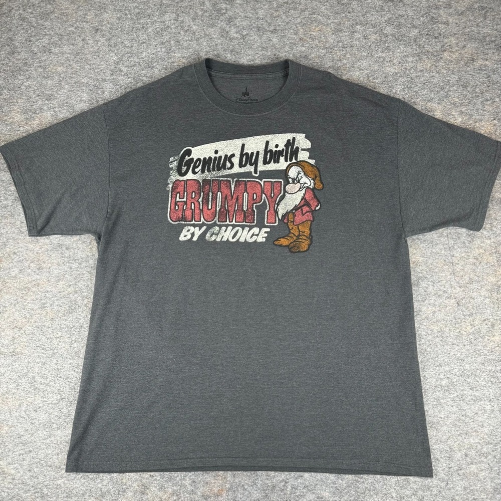 Disney Parks Grumpy T-Shirt Tee Gray Mens 2XL XXL
